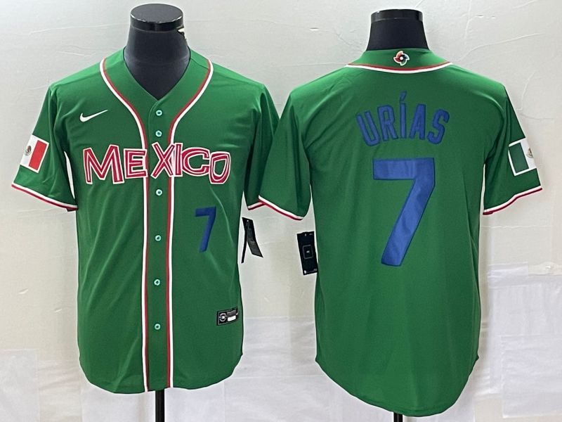 Men 2023 World Cub Mexico #7 Urias Green blue Nike MLB Jersey13->more jerseys->MLB Jersey